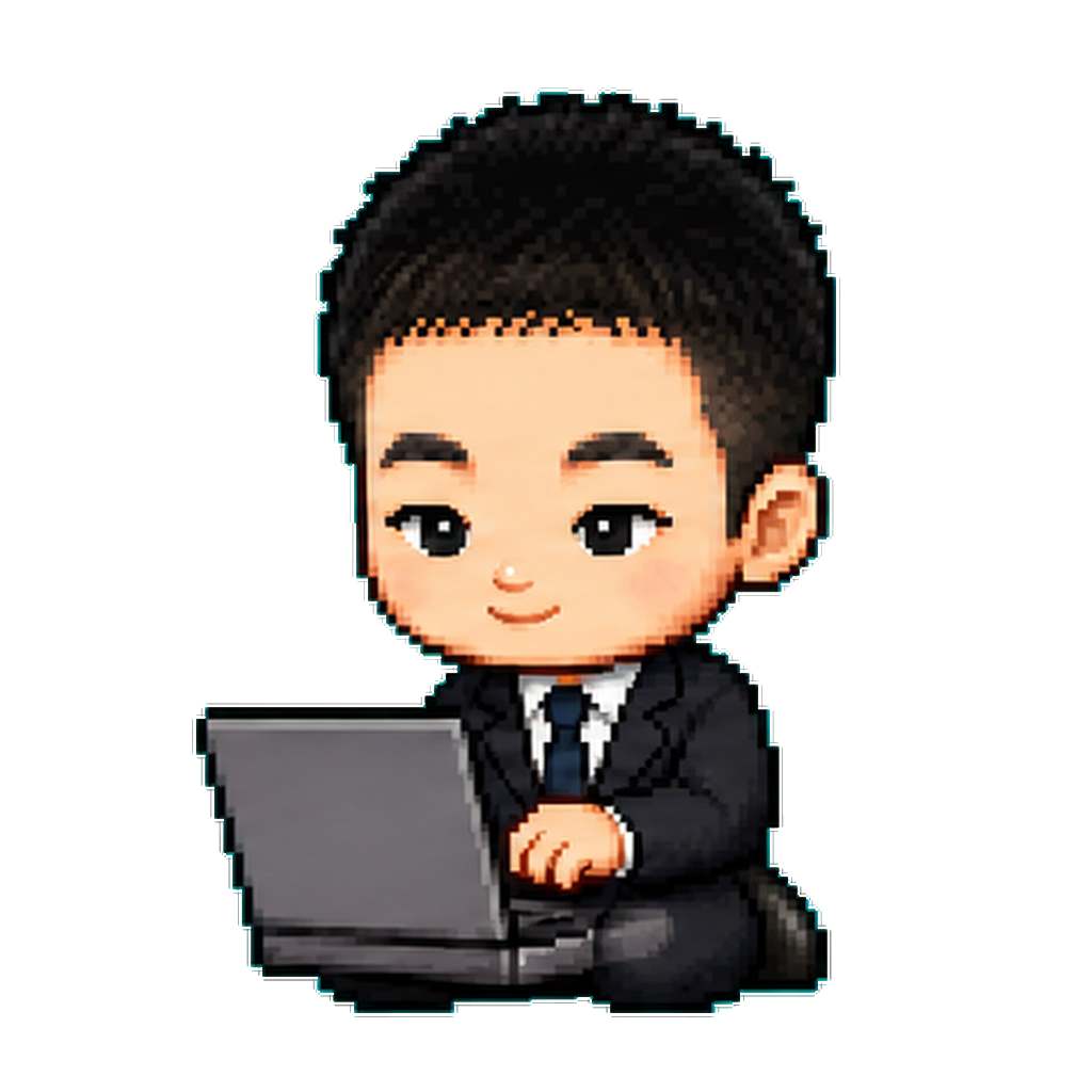 Illustrated portrait of Zhuoran Li working at a laptop